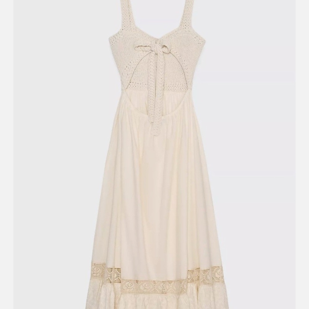 ZARA COMBINATION KNIT DRESS WITH BACK VENT DETAIL - Picture 7 of 9